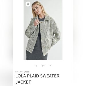 NWOT Sage the Label LOLA PLAID SWEATER JACKET Size small